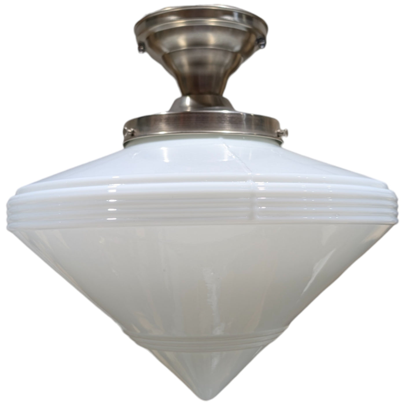 Large Art Deco Glass Semi-Flush Standard Light (Several Finishes Available)