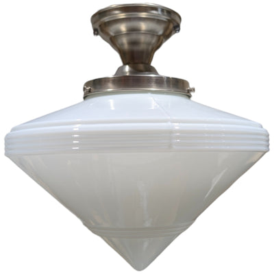 Large Art Deco Glass Semi-Flush Standard Light (Several Finishes Available)