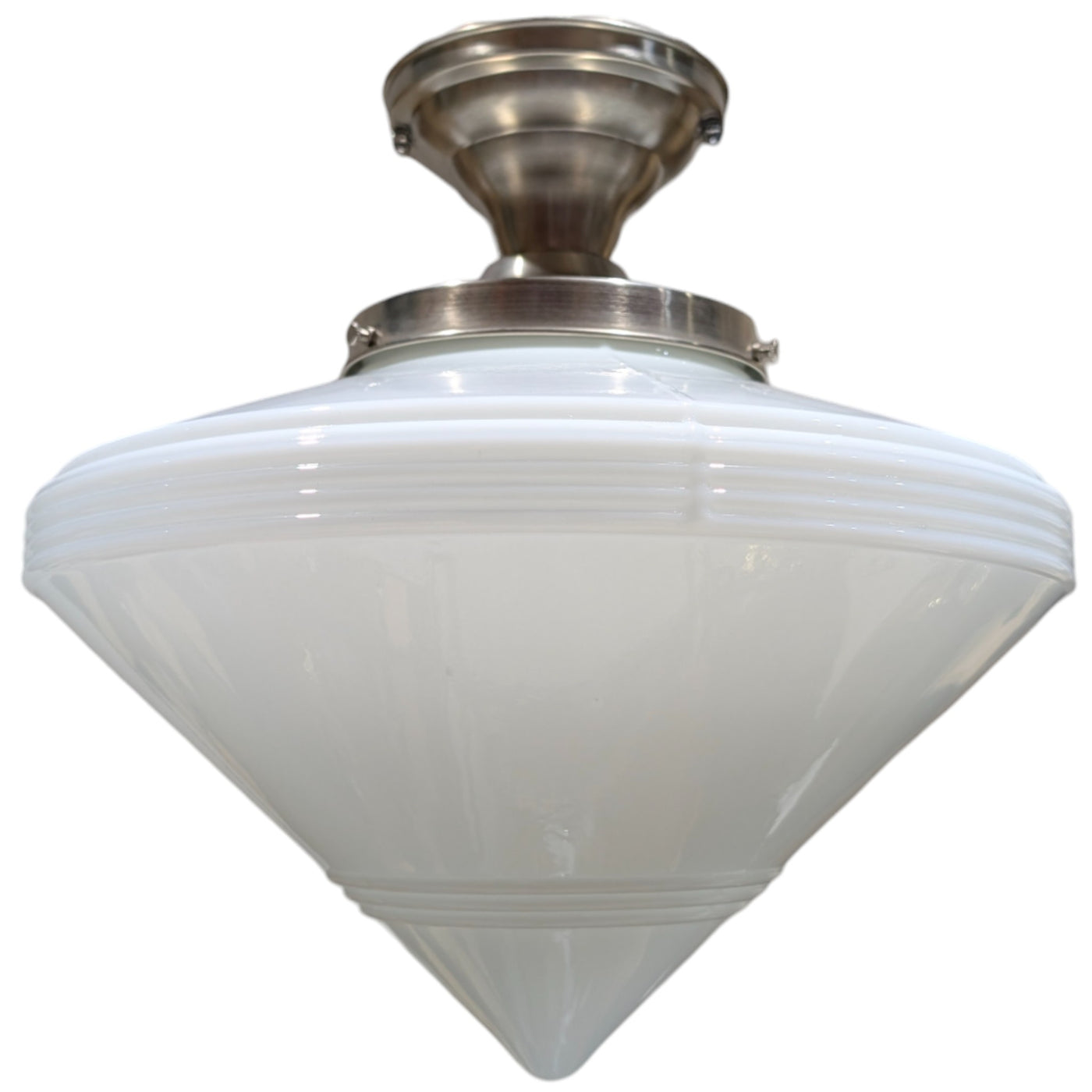 Large Art Deco Glass Semi-Flush Standard Light (Several Finishes Available)