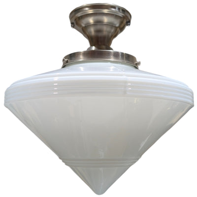 Large Art Deco Glass Semi-Flush Standard Light (Several Finishes Available)