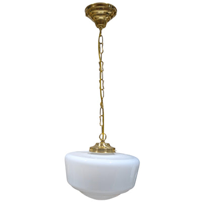Traditional Schoolhouse Milk Glass Standard Chain Light (Several Finishes Available)