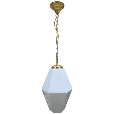 ##Antique Hardware## Geometric Faceted Glass Standard Chain Light (Several Finishes Available)