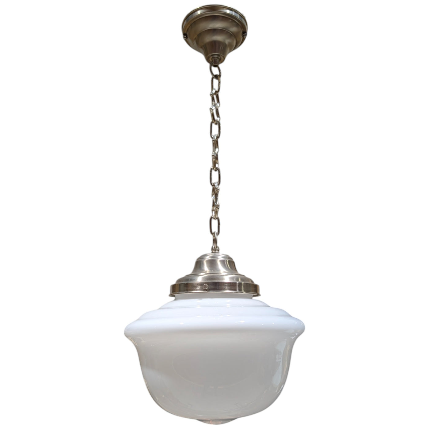 ##Antique Hardware## Classic Schoolhouse Glass Fancy Chain Light (Several Finishes Available)