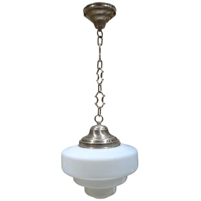 ##Antique Hardware## Tiered Schoolhouse Glass Fancy Chain Light (Several Finishes Available)