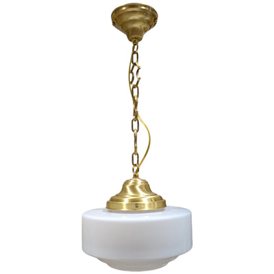 ##Antique Hardware## Stepped Mid Century Modern Glass Fancy Chain Light (Several Finishes Available)