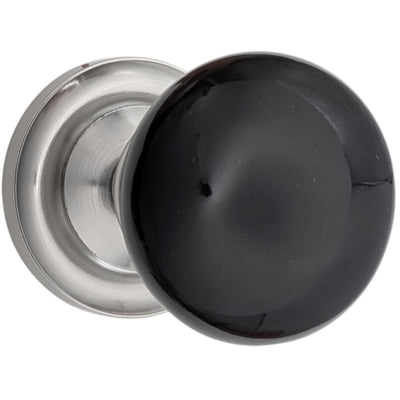 ##Antique Hardware## Magnifique™ Classic Door Set with Black Porcelain Knobs (Several Finishes Available)