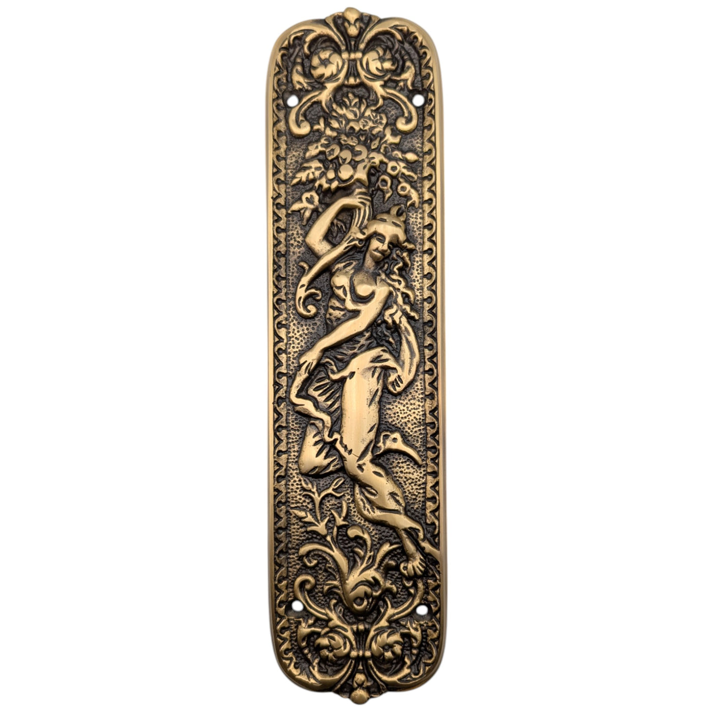 OPEN BOX 10 1/4 Inch Solid Brass Italianette Style Push Plate (Several Finishes Available)