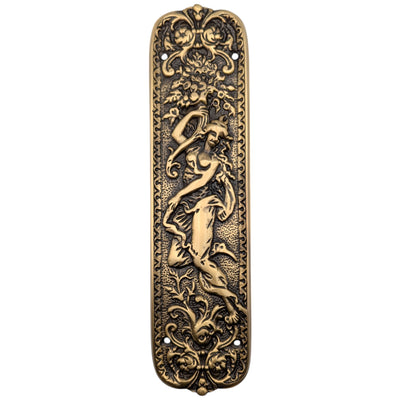 OPEN BOX 10 1/4 Inch Solid Brass Italianette Style Push Plate (Several Finishes Available)