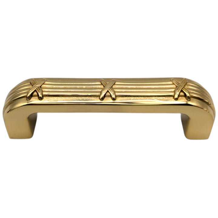 ##Antique Hardware## 3 1/2 inch Overall (3 inch C-C) Ribbon & Reed Trellis Cabinet Pull (Several Finishes Available)