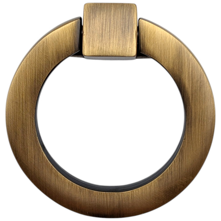 2 1/2 Inch Mission Style Solid Brass Drawer Ring Pull
