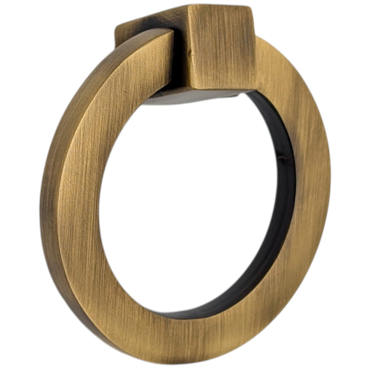 2 1/2 Inch Mission Style Solid Brass Drawer Ring Pull