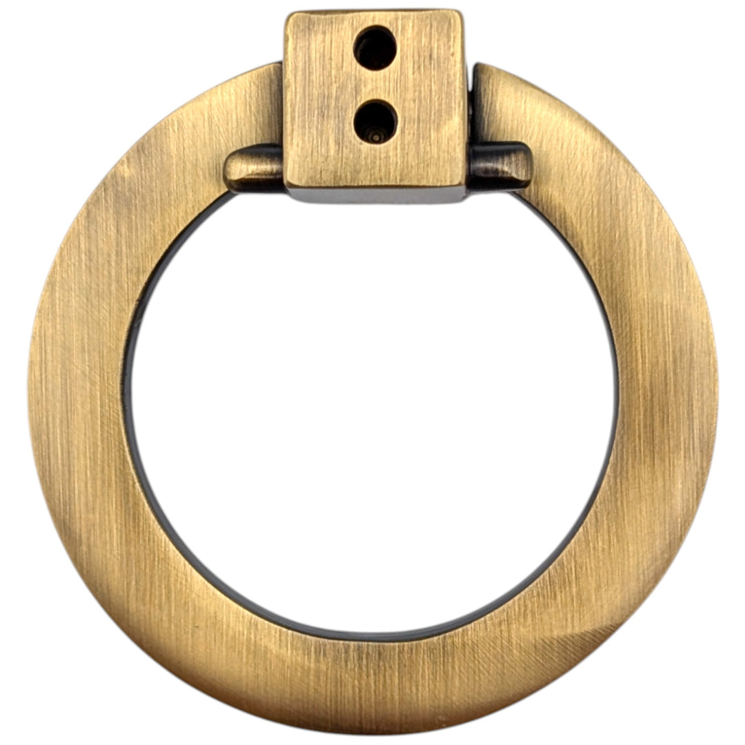 2 1/2 Inch Mission Style Solid Brass Drawer Ring Pull
