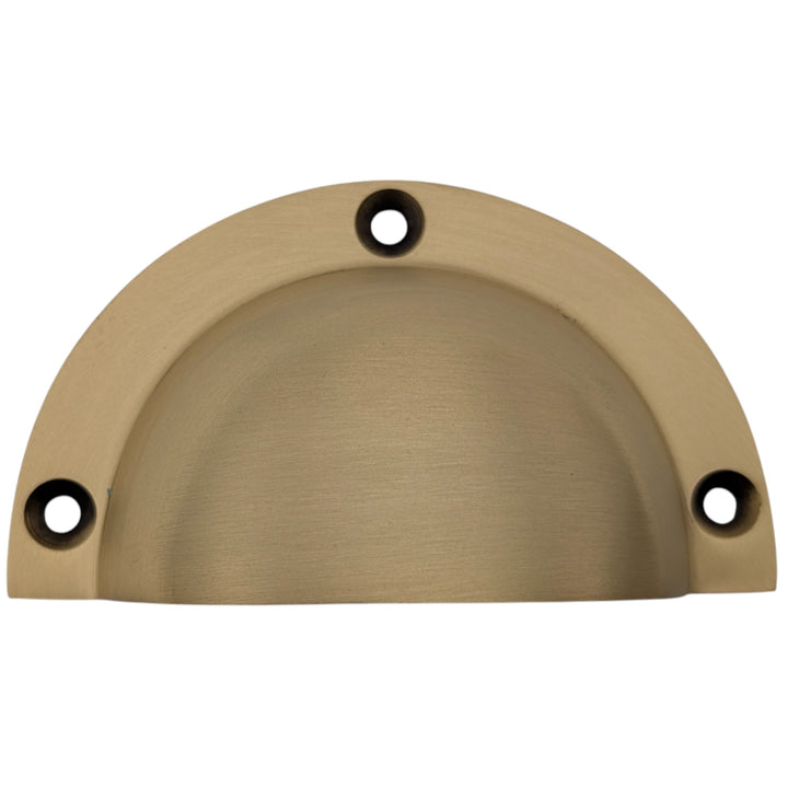 3 1/2 Inch (3 Inch c-c) Solid Brass Traditional Cup Pull (Several Finishes Available)