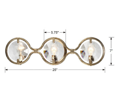 ##Antique Hardware## Quincy 3 Light Distressed Twilight Bathroom Vanity