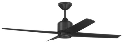 Antique Hardware 52" Quell Fan, Flat Black Finish, Flat Black Blades. LED Light, WIFI and Control Included Ceiling Fan