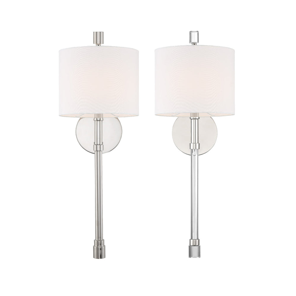 ##Antique Hardware## Rachel 1 Light Polished Nickel Sconce