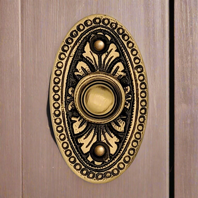 Antique Hardware Brass Doorbell Push Button Avalon Style Door Bells & Chimes
