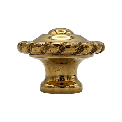 Antique Hardware 1 1/2 Inch Solid Brass Georgian Roped Cabinet & Furniture Knob CABINET KNOB