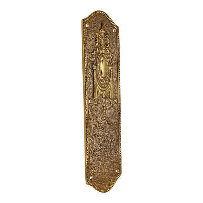 Antique Hardware 11 Inch Ribbon & Bow Solid Brass Push Plate Door Push Plates