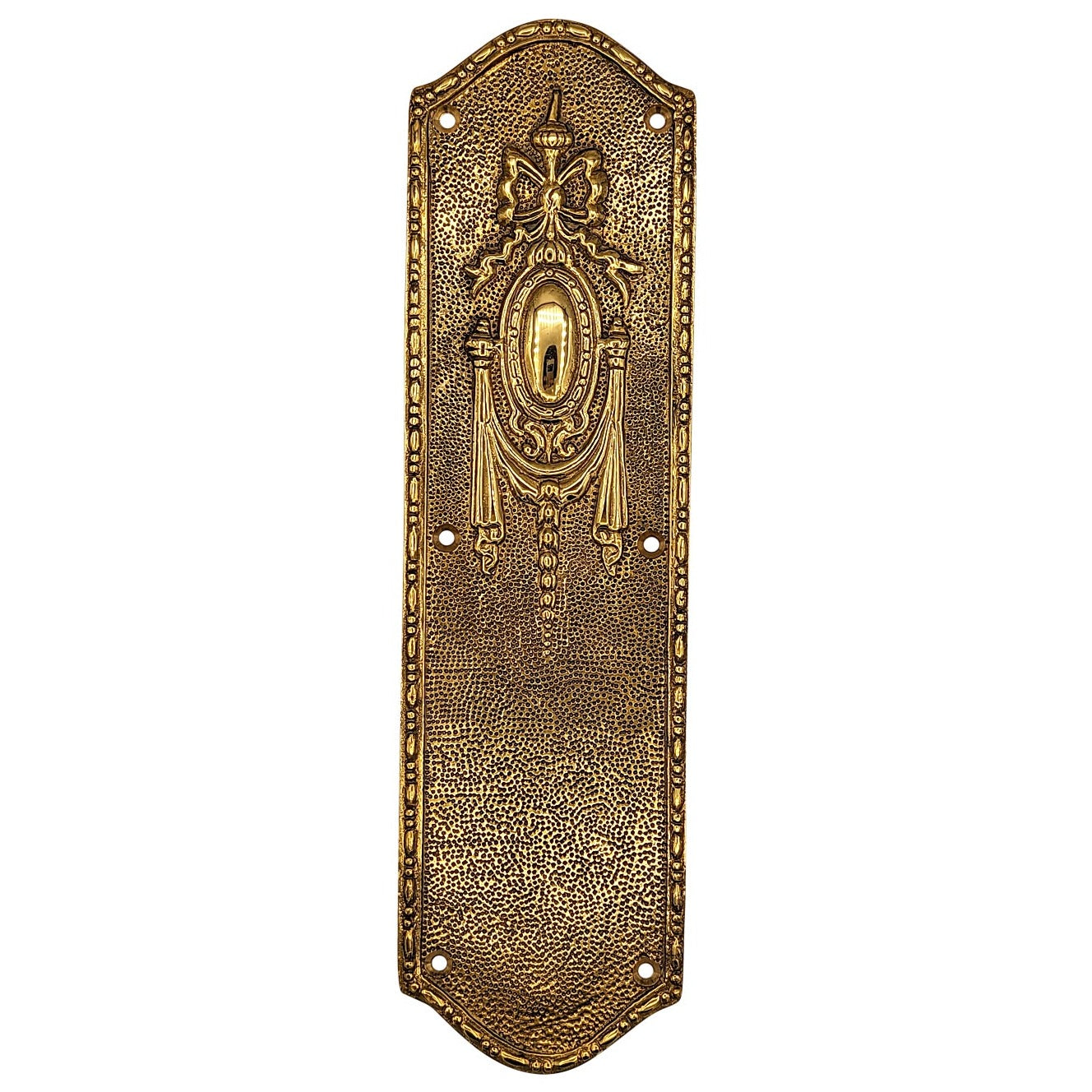 Antique Hardware 11 Inch Ribbon & Bow Solid Brass Push Plate Door Push Plates