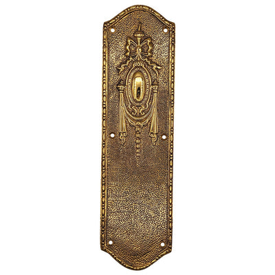 Antique Hardware 11 Inch Ribbon & Bow Solid Brass Push Plate Door Push Plates