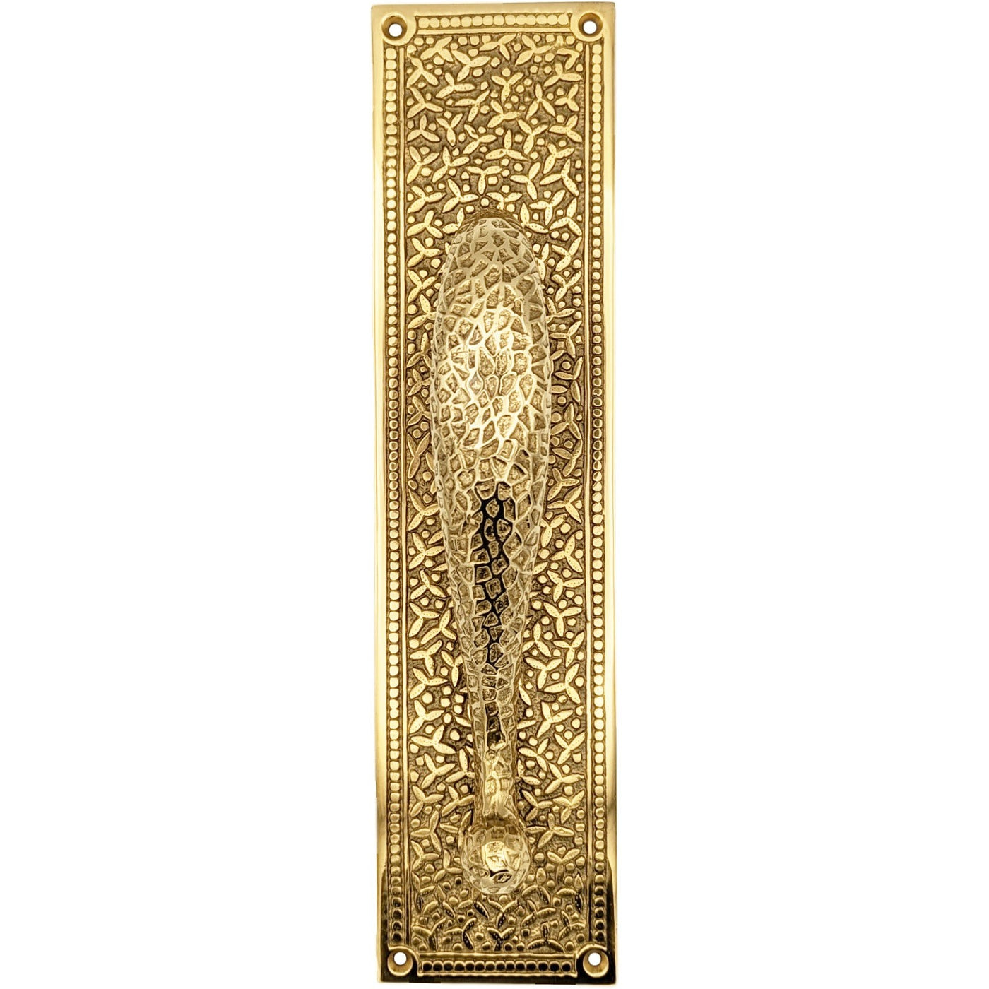 Antique Hardware 12 Inch Solid Brass Rice Pattern Door Pull (Several Finishes Available) Door Hardware