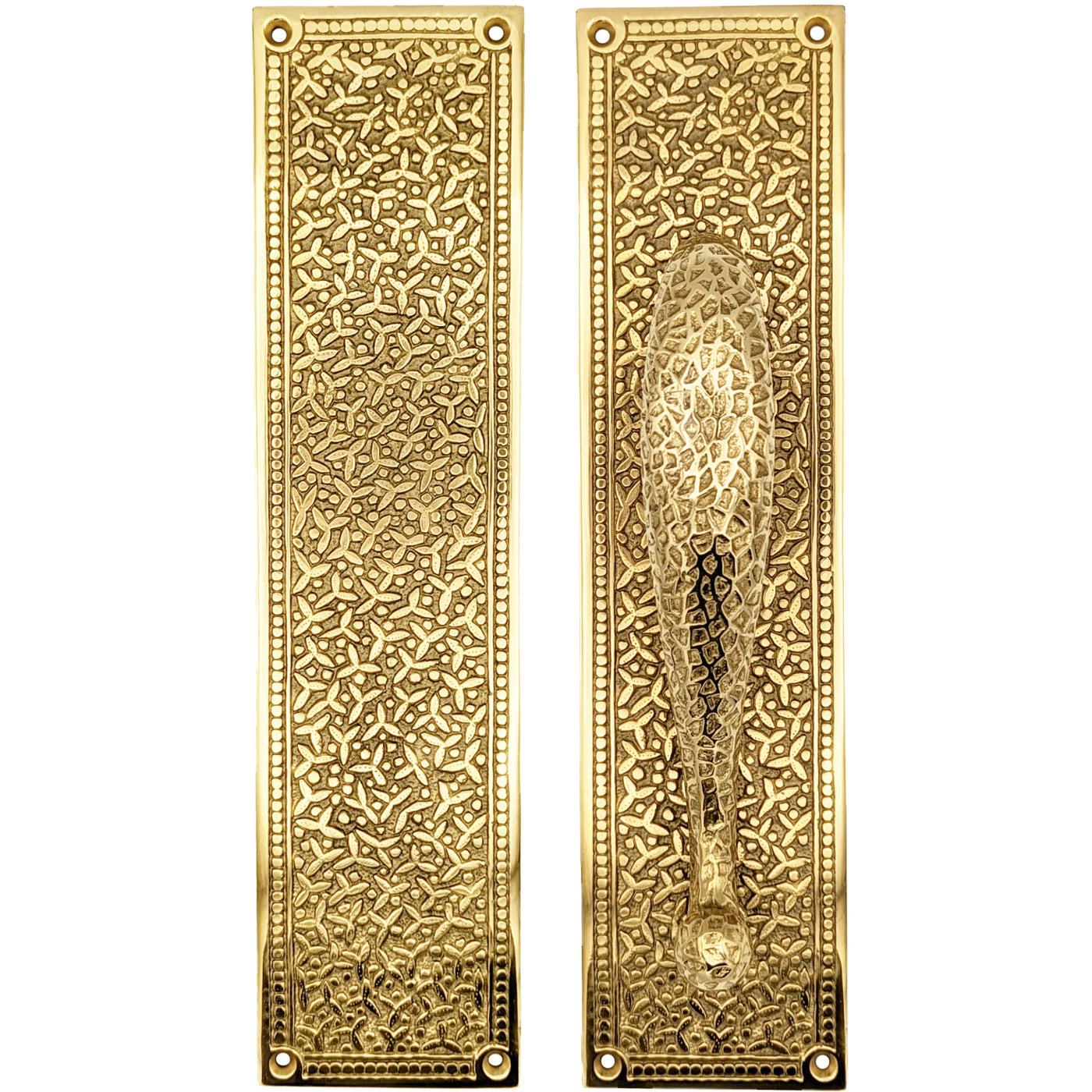 Antique Hardware 12 Inch Solid Brass Rice Pattern Door Pull and Push Plate (Several Finishes Available) DOOR PUSH AND PULL