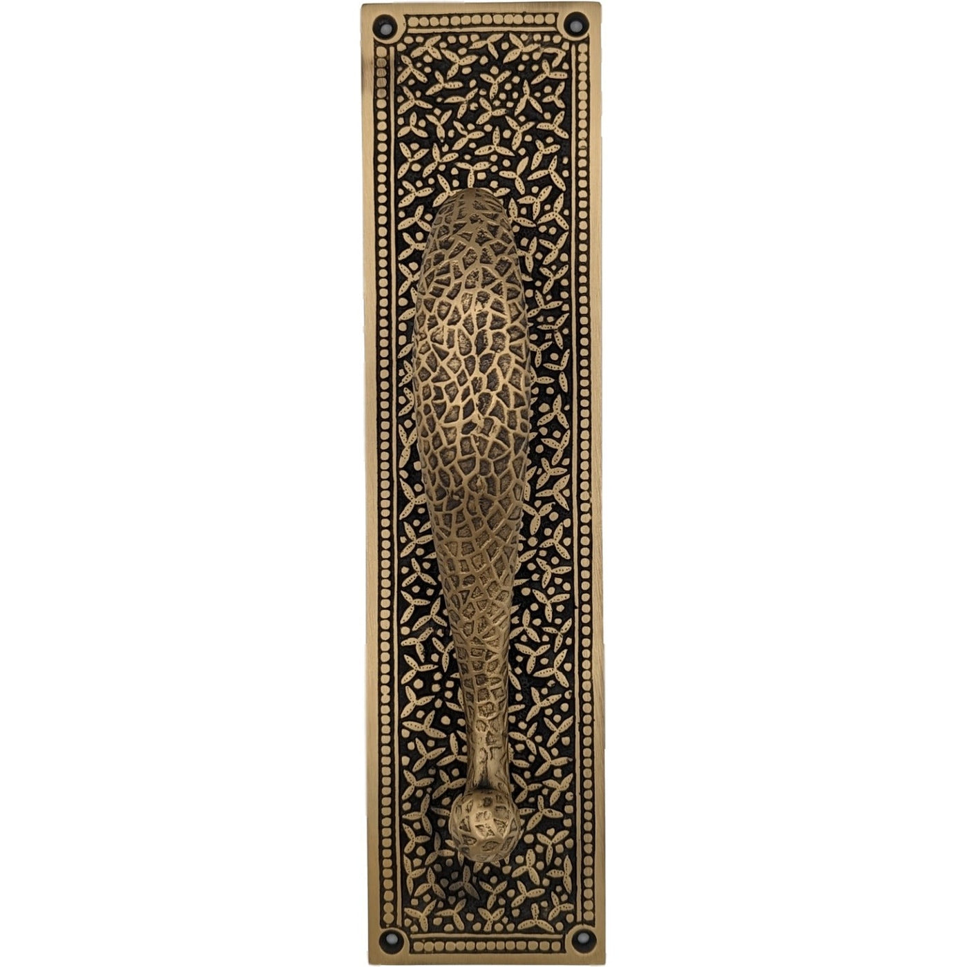 Antique Hardware 12 Inch Solid Brass Rice Pattern Door Pull (Several Finishes Available) Door Hardware