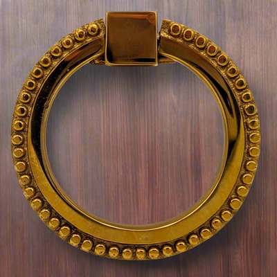Antique Hardware 3 Inch Solid Brass Beaded Drawer Ring Pull (Several Finishes Available) MISSION RING PULLS