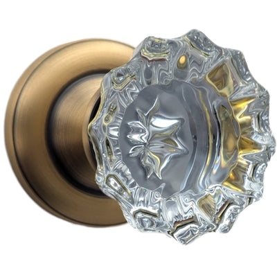 ##Antique Hardware## Magnifique™ Classic Door Set with Crystal Fluted Knobs (Several Finishes Available)