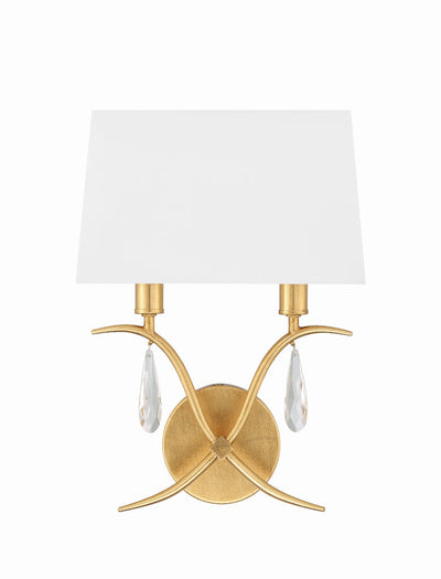 ##Antique Hardware## Rollins 2 Light Antique Gold Sconce