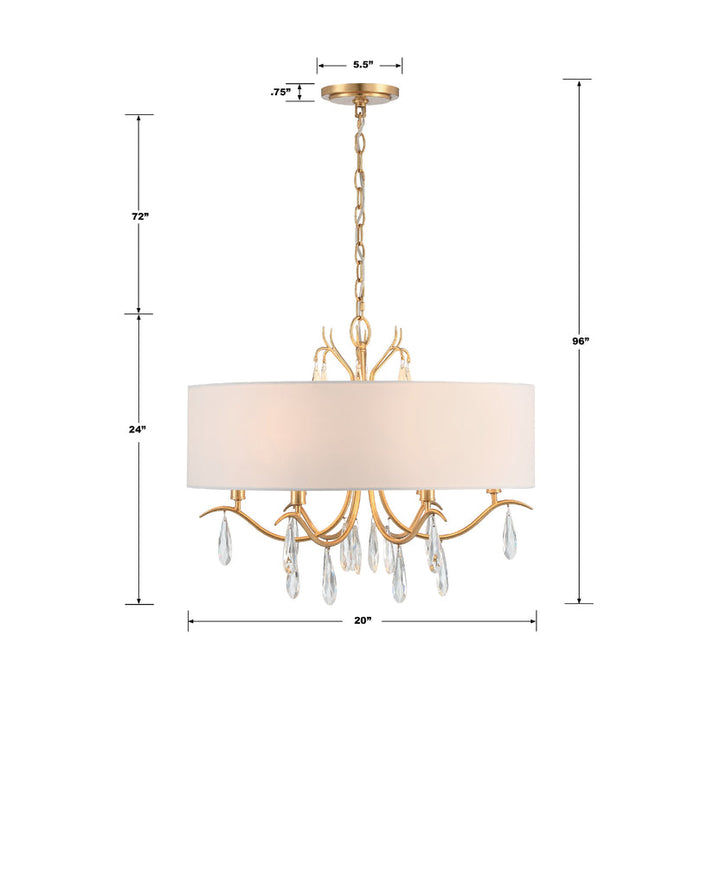##Antique Hardware## Rollins 6 Light Antique Gold Chandelier