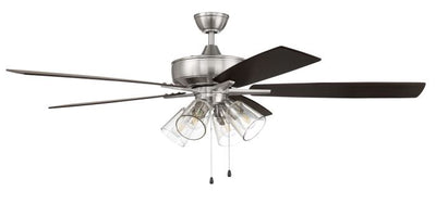 ##Antique Hardware## 60" Super Pro 104 in Brushed Polished Nickel w/ Driftwood/Grey Walnut Blades