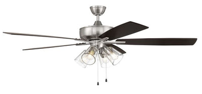 ##Antique Hardware## 60" Super Pro 104 in Brushed Polished Nickel w/ Driftwood/Grey Walnut Blades