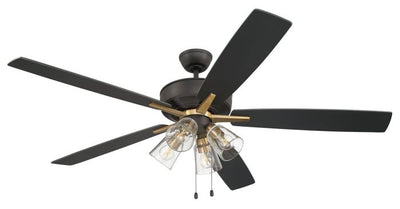 ##Antique Hardware## 60" Super Pro 104 in Flat Black/Satin Brass w/ Black Walnut/Flat Black Blades