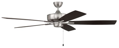 ##Antique Hardware## 60" Super Pro 60 in Brushed Polished Nickel w/ Driftwood/Grey Walnut Blades