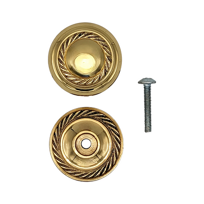 Antique Hardware 1 1/2 Inch Georgian Roped Cabinet Knob with Backplate (Several Finishes Available) CABINET KNOB