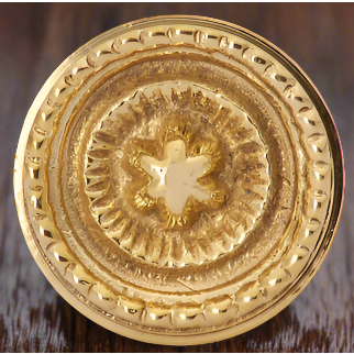 Antique Hardware 1 1/4 Inch Solid Brass Beaded Star Round Cabinet & Furniture Knob CABINET KNOB