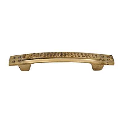 ##Antique Hardware## 5 Inch Overall (3 1/2 Inch c-c) Solid Brass Craftsman Hammered Drawer Pull