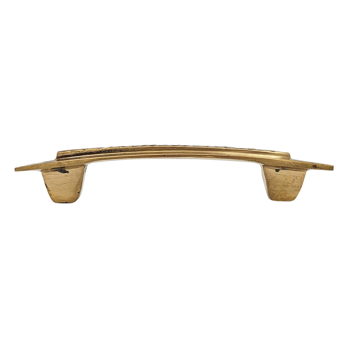 ##Antique Hardware## 5 Inch Overall (3 1/2 Inch c-c) Solid Brass Craftsman Hammered Drawer Pull