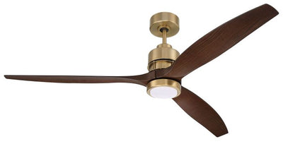 Antique Hardware 60" Sonnet WiFi in Satin Brass w/ Walnut Blades Ceiling Fan