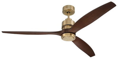 Antique Hardware 60" Sonnet WiFi in Satin Brass w/ Walnut Blades Ceiling Fan