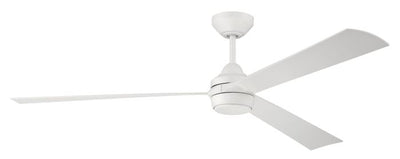 Antique Hardware 60" Sterling in White w/ White Blades Ceiling Fan