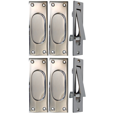 ##Antique Hardware## Traditional Rectangular Pocket Door Set (Several Finishes Available)