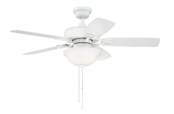 Antique Hardware 42" Twist N Click in White w/ White/White Oak Blades Ceiling Fan