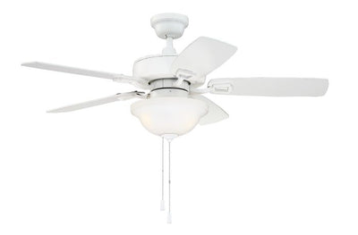 Antique Hardware 42" Twist N Click in White w/ White/White Oak Blades Ceiling Fan
