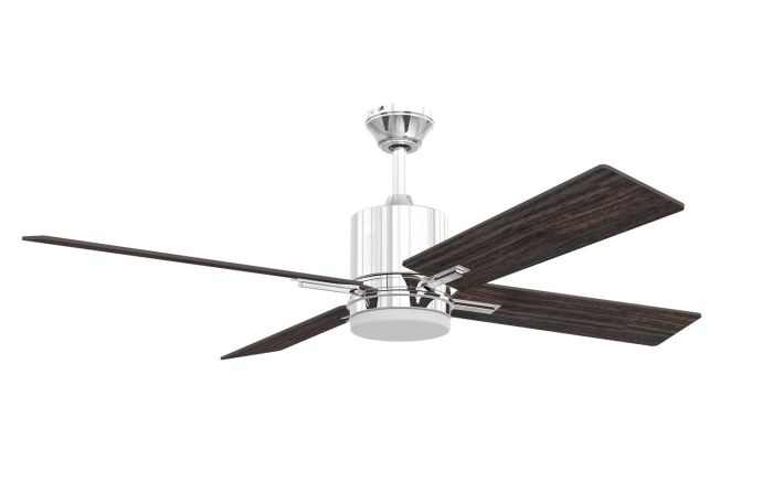##Antique Hardware## 52" Teana in Chrome w/ Brushed Nickel/Walnut Blades