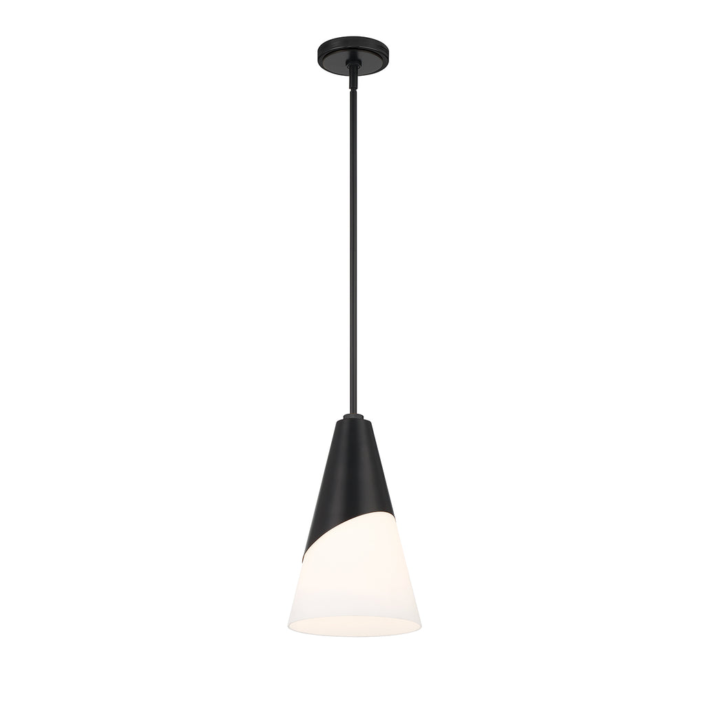##Antique Hardware## Brian Patrick Flynn Tori 1 Light Matte Black Pendant