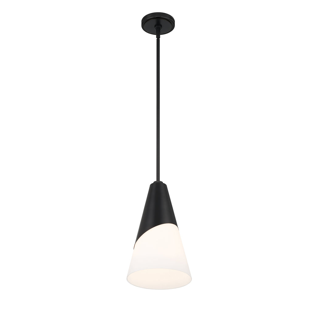 ##Antique Hardware## Brian Patrick Flynn Tori 1 Light Matte Black Pendant