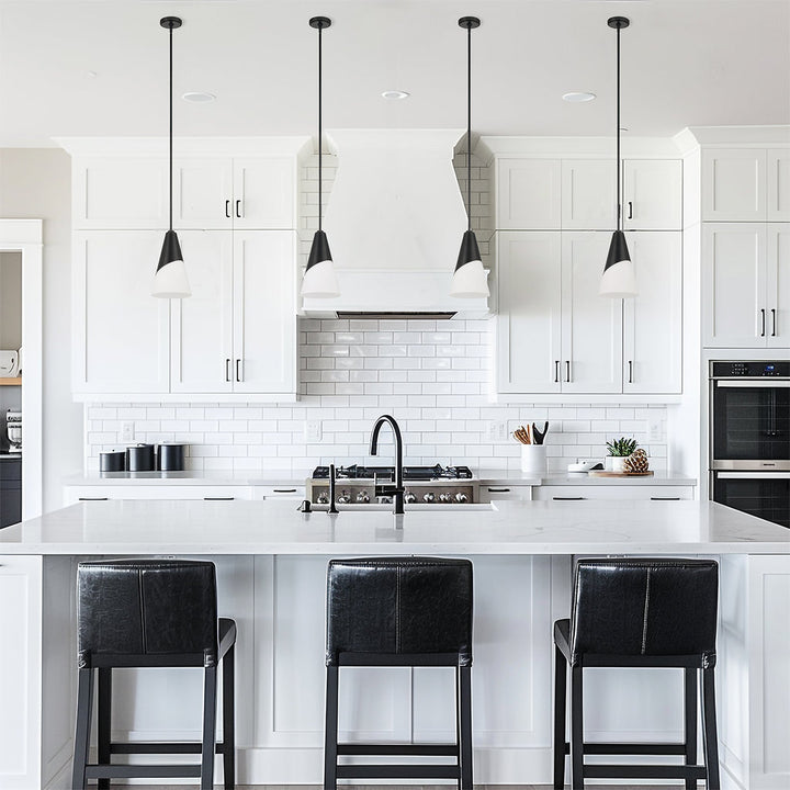 ##Antique Hardware## Brian Patrick Flynn Tori 1 Light Matte Black Pendant